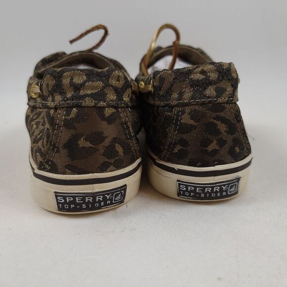 Sperry Top-Sider Sparkly Shimmer Leopard Cheetah Canvas Deck Loafers Shoe Sz 8.5 - Picture 6 of 9